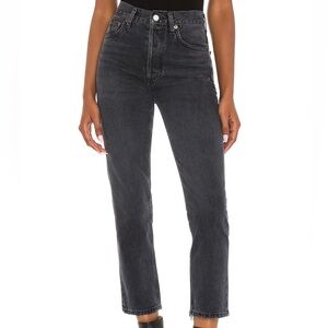 Agolde Riley High Rise Crop in Edit